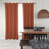 Minimalist Terracotta Rust Burnt Orange Ivory Blackout Window Curtain NIAMEY