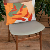 Abstract Leaves Orange Red Tropical Throw Pillow Cover LYRIA