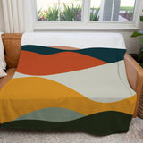 Colorful Desert Abstract Mid Century Modern Fleece Throw Blanket DUNES