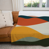 Colorful Desert Abstract Mid Century Modern Fleece Throw Blanket DUNES