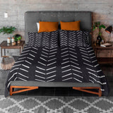 African Black Off-White Ethnic Mudcloth Cotton Duvet Cover Set IMAMU