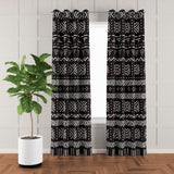 African Black White Mudcloth Ethnic Blackout Window Curtain ABUJA