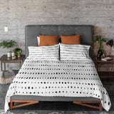 Scandinavian Black White Minimalist Dots Cotton Duvet Cover Set AAREN
