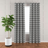 Ethnic Geometric Black White Mudcloth Blackout Window Curtain NAIROBI