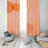Mid Century Modern Salmon Pink Blackout Window Curtains CLARA - 2 Panels - Nursery Curtains