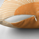 Mid Century Modern Orange Sun Sunburst Boho Throw Pillow Cover SURYA