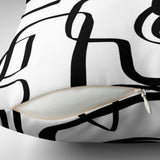 Geometric Black White Mid Century Modern Throw Pillow Cover KUMASA