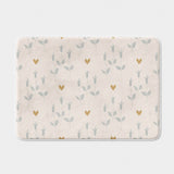 Wild Flowers And Gold Hearts Beige Farmhouse Bath Mat ILONA