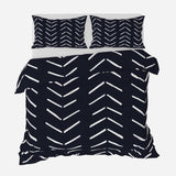 African Black Off-White Ethnic Mudcloth Cotton Duvet Cover Set IMAMU