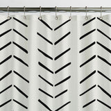 African Black Off-White Ethnic Mudcloth Farmhouse Shower Curtain IMAMU