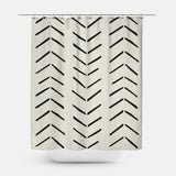 African Black Off-White Ethnic Mudcloth Farmhouse Shower Curtain IMAMU