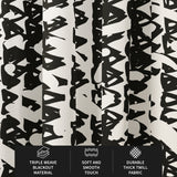 Abstract Organic Triangle Shibori Black Off-White Blackout Window Curtain INDAH