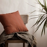 Minimalist Terracotta Rust Burnt Orange Ivory Throw Pillow Cover NIAMEY