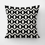 Scandinavian Geometric Black Off-White Throw Pillow Cover INGER