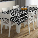 Scandinavian Black Off-White Geometric Tablecloth INGER