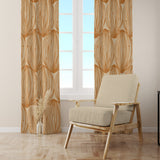 Abstract Decorative Geometric Mustard Yellow Blackout Window Curtain JADE