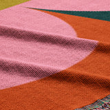 Mid Century Retro Geometric Abstract Art Cotton Woven Throw Blanket SOPHIA