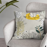 Abstract Beige Yellow Retro Throw Pillow Cover JOLENE