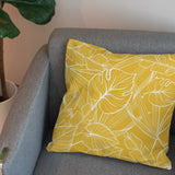 Mustard Yellow Botanical Tropical Throw Pillow Cover JOSY