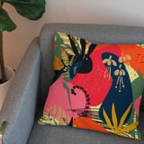 Abstract Multicolor Leaves Floral Tropical Throw Pillow Cover KEILANI