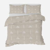 Scandinavian Minimalist Geometric Beige Cotton Duvet Cover Set KELDA