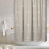 Scandinavian Minimalist Geometric Beige Shower Curtain KELDA