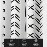 African Minimalist Black White Mudcloth Ethnic Blackout Window Curtain KIGALI