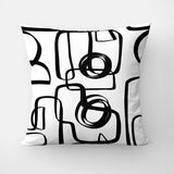 Geometric Black White Mid Century Modern Throw Pillow Cover KUMASA