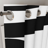 Abstract Geometric Black White Mid Century Modern Blackout Window Curtains KUMASA - 2 Panels