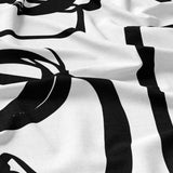 Geometric Black White Mid Century Modern Cotton Duvet Cover Set KUMASA