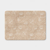 Abstract Faces Pale Pink Line Art Boho Bath Mat ARTSY