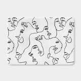 Abstract Faces Woman Line Art Boho Bath Mat ARTSY