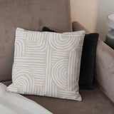 Scandinavian Nordic Beige White Neutral Throw Pillow Cover LUANDA