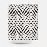 African Mudcloth Print Black Off-White Ethnic Shower Curtain LUSAKA