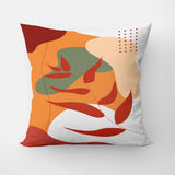 Abstract Leaves Orange Red Tropical Throw Pillow Cover LYRIA