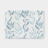 Floral Leafy Olive Branch Scandinavian Light Blue Bath Mat MAJA
