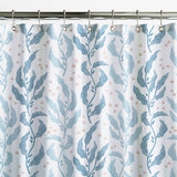 Floral Leafy Olive Branch Scandinavian Light Blue Shower Curtain MAJA
