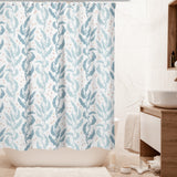 Floral Leafy Olive Branch Scandinavian Light Blue Shower Curtain MAJA