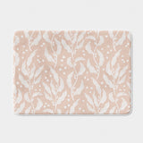 Floral Leafy Olive Branch Scandinavian Pale Pink Bath Mat MAJA