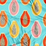 Colorful Papaya Tropical Fruits Summer Blue Tablecloth FITRIA