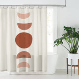 Dusty Pink, Rust Moon Phases Boho Chic Shower Curtain MOON