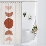 Dusty Pink, Rust Moon Phases Boho Chic Shower Curtain MOON