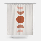 Dusty Pink, Rust Moon Phases Boho Chic Shower Curtain MOON