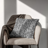 African Mudcloth Print Black White Throw Pillow Cover ZAIRE
