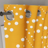 African Mustard Yellow White Mudcloth Blackout Window Curtain SAMBURU