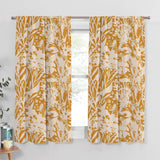Wild Flowers Field Botanical Mustard Yellow Blackout Window Curtain CALLA