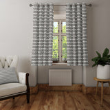 Ethnic Geometric Black White Mudcloth Blackout Window Curtain NAIROBI