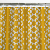 African Mudcloth Ethnic Mustard Yellow Boho Shower Curtain NALA