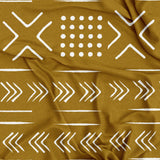 African Mustard Yellow Mudcloth Print Tablecloth SADE
