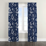White Tree Branches Botanical Navy Blue Blackout Window Curtain ZARIA